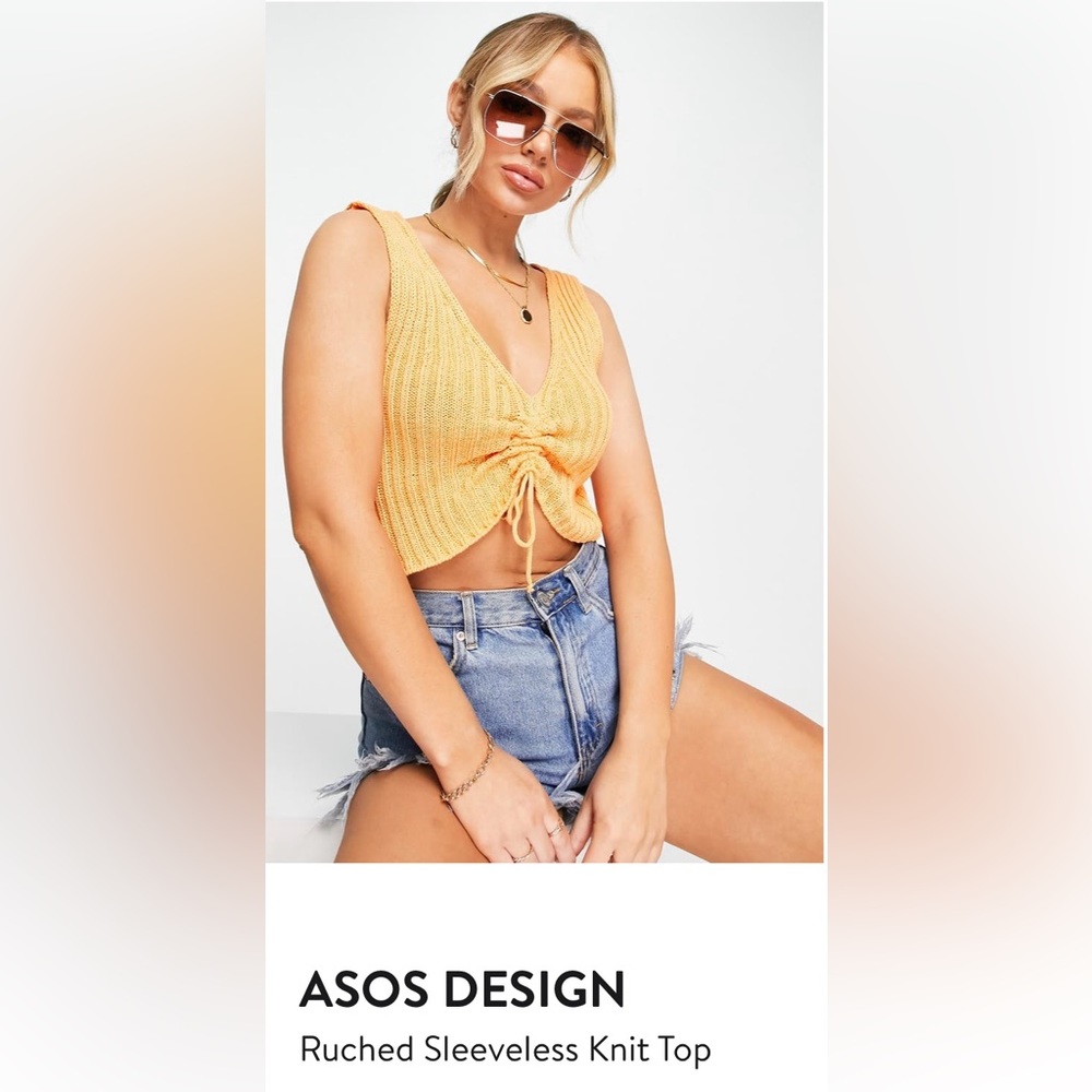 NWT asos ruched sleeveless knit top